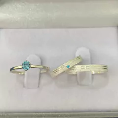 Imagem do Combo Lunar par de aliança + anel solitário