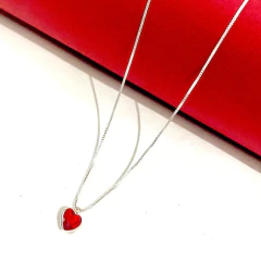 Gargantilha Ponto Luz Coração Vermelho - comprar online