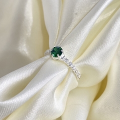 ANEL PRATA925 SERVILHA VERDE ESMERALDA
