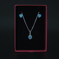 CONJUNTO CORAÇÃO ZIRCONIA AZUL PISCINA