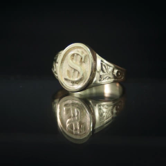 ANEL OVAL CIFRÃO BANHADO A OURO18K na internet