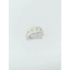 Anel com Bolinhas com Zirconia