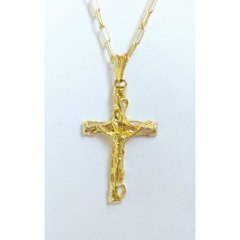 Corrente Cadeado Chapado com Pingente Crucifixo na internet
