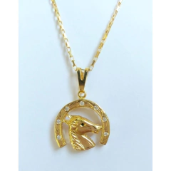 Corrente Cadeado Chapada com Pingente Ferradura com Cavalo na internet