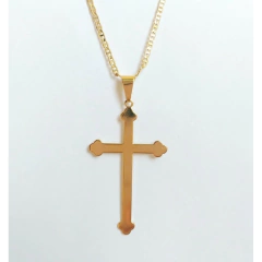 Corrente Piastrine  Fina com Pingente Cruz - comprar online