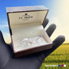 COMBO PAR ALIANÇA FIRST LOVE + ANEL SOLITARIO BRINDE