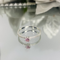Anel Solitário Los Angeles Rosa. - comprar online