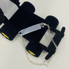 PULSEIRA CHAPINHA INFANTIL C/ DIAMANTE PRATA925