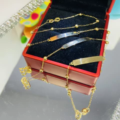 PULSEIRA CHAPINHA C/ BOLINHA OURO18K INFANTIL - comprar online