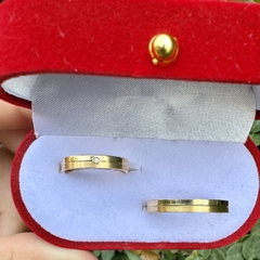 Par de alianças mista ouro18k - comprar online