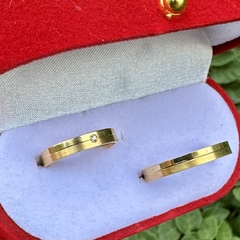 Par de alianças mista ouro18k