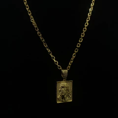 CORRENTE CADEADO 4MM FECHO CANHÃO COM PINGENTE FACE CRISTO MONTERRY - comprar online