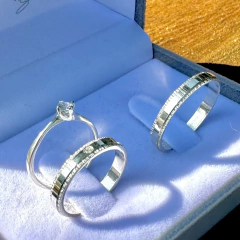 COMBO ITALY PAR DE ALIANÇA + ANEL SOLITARIO BRINDE