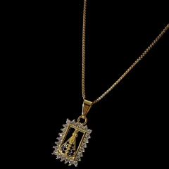 GARGANTILHA NOSSA SENHORA QUADRADA CRAVEJADA