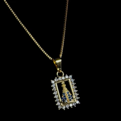 GARGANTILHA NOSSA SENHORA QUADRADA CRAVEJADA - comprar online