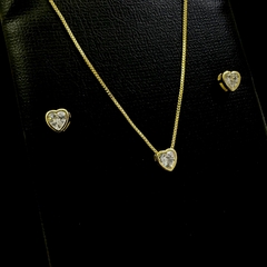 CONJUNTO PONTO DE LUZ ZIRCONIA CORAÇÃO