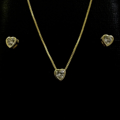 CONJUNTO PONTO DE LUZ ZIRCONIA CORAÇÃO - comprar online