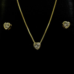 CONJUNTO PONTO DE LUZ ZIRCONIA CORAÇÃO - comprar online