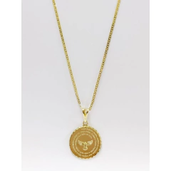 Corrente Pilastrina com Pingente Divino Espirito Santo Oração - comprar online