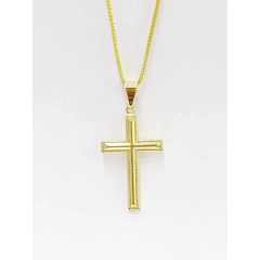 Corrente Veneziana com Pingente Cruz Borda Trabalhada