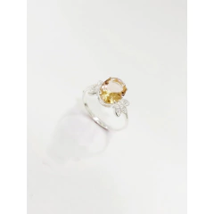 Anel Pétala Pedra Champagne - comprar online