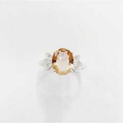 Anel Pétala Pedra Champagne na internet