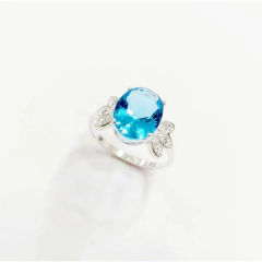 Anel Pétala Pedra Azul. - comprar online