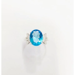 Anel Pétala Pedra Azul. na internet