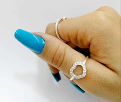 Anel Coração Cravejado - I C Pratas Joalherias