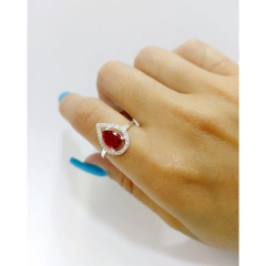 Anel Gota Cravejada - I C Pratas Joalherias