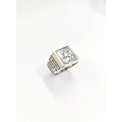 ANEL ORAÇÃO SÃO JORGE PRATA925 - I C Pratas Joalherias