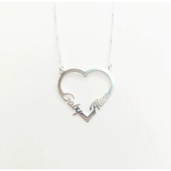 Gargantilha Coração Personalizado.