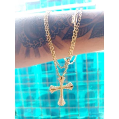 Corrente Cadeado C/ Pingente Cruz Luxo na internet