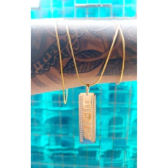 Corrente Rabo de Rato C/ Pingente Placa Tudo Posso - comprar online