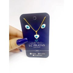 Conjunto Olho Grego - I C Pratas Joalherias
