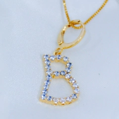 Colar Cravejado Inicial - I C Pratas Joalherias