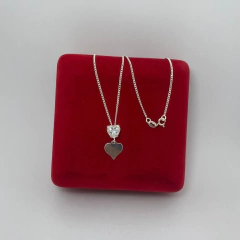 Gargantilha Coração Zirconia e Chapa - comprar online