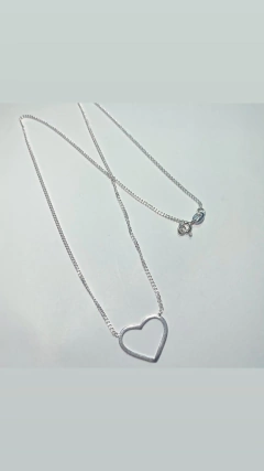 GARGANTILHA CORAÇÃO VAZADO - I C Pratas Joalherias