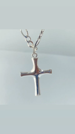 CONJUNTO CRUZ PRATA CHAPA MEIA CANA - I C Pratas Joalherias