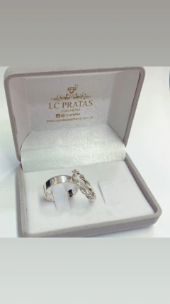 PAR DE ALIANÇAS MISTA TRANÇA - loja online