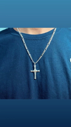 CONJUNTO CRUZ PRATA CHAPA MEIA CANA