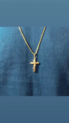 CONJUNTO CRUZ BRUTA BANHADA A OURO18K na internet