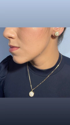 CONJUNTO SEMI JOIAS CRAVEJADOS REDONDO