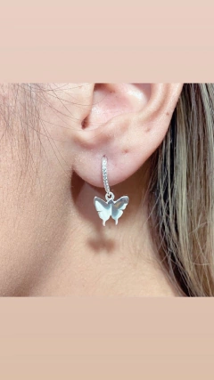 BRINCO ANZOL BORBOLETA FECHADA PRATA