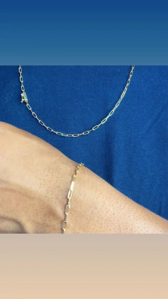 CONJUNTO CADEADO ELO LONGO 2,5MM BANHADA A OURO18K - comprar online
