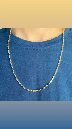 CONJUNTO CADEADO ELO FECHADO CADEADO 2,5MM BANHADA OURO18K - I C Pratas Joalherias