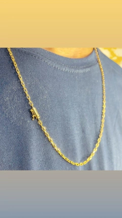 CONJUNTO CADEADO ELO FECHADO CADEADO 2,5MM BANHADA OURO18K na internet