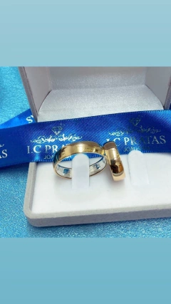 ALIANÇA EM OURO18K COM PRATA950 - comprar online