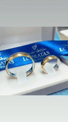 ALIANÇA EM OURO18K COM PRATA950 na internet
