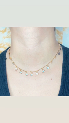 COLAR CHOCKER ZIRCONIA PINDURADA BANHADA OURO18K - comprar online
